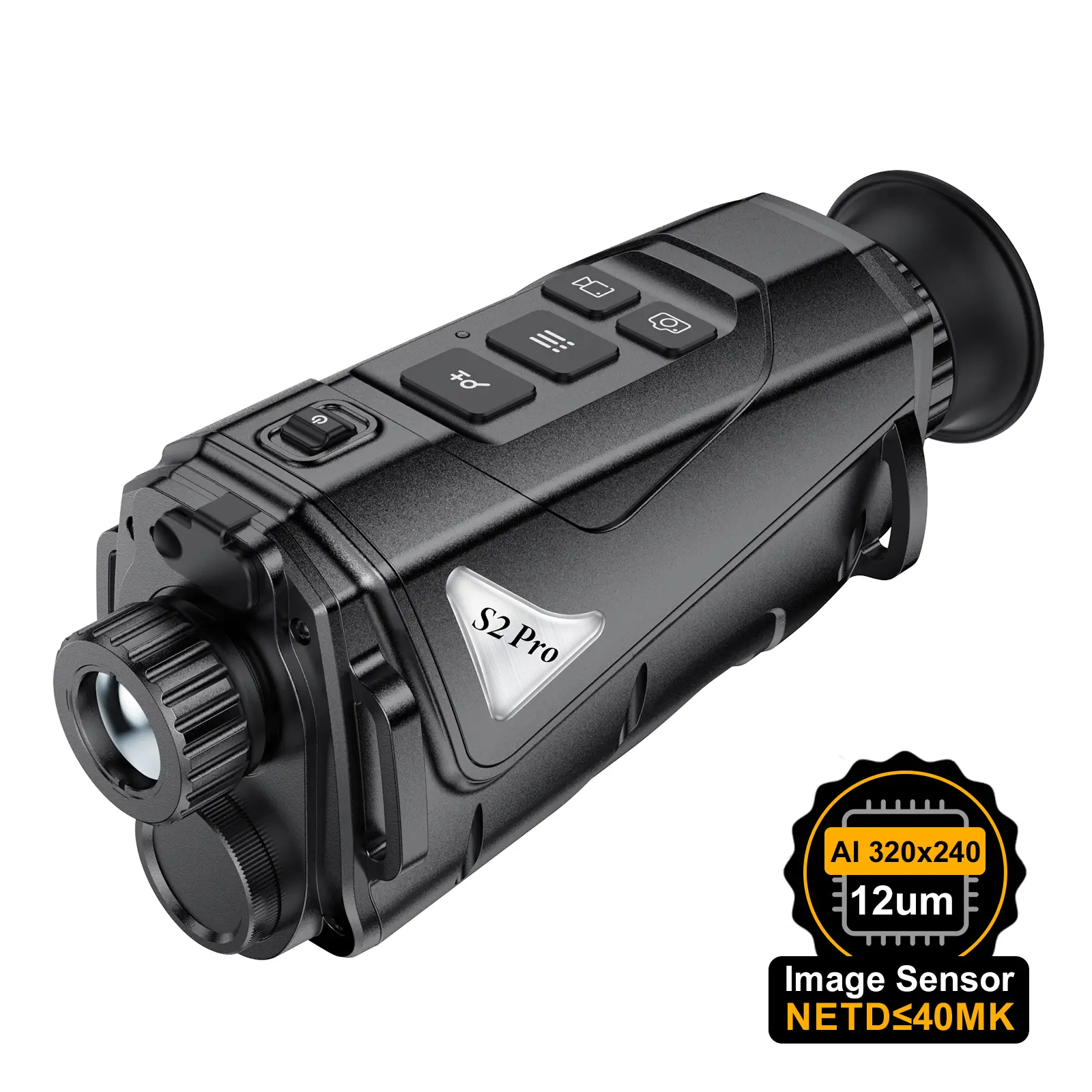 Thermal Imager Monocular, Handheld Infrared Optic with 256x192 Resolution, 15mm Lens, 930yds Detection Range, IP66 Rating, 1.43" AMOLED Display, 8.4oz Weight, Built-in 32GB Memory