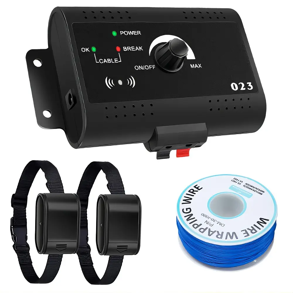 CutiePawsome Electric Dog Fence System with Tone-Shock Boundary Containment, Water-Resistant Collar Receiver for Small, Medium, Large Dogs (Pet Training & Behavior Aid) waterproof ipx8 breathable polyester,Adjustable,Muzzle,PetSaf,Tr,bore,i,home,security,