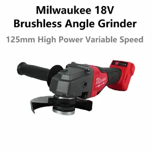 Milwaukee M18 Brushless 125mm Angle Grinder, Variable Speed, No-Lock Paddle Switch for Cutting and Grinding