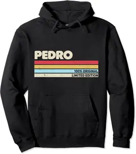 Pedro Personalized Name Retro Vintage 70s 80s 90s Birthday Pullover Hoodie - Salvadorata Shop 63B096RWF462