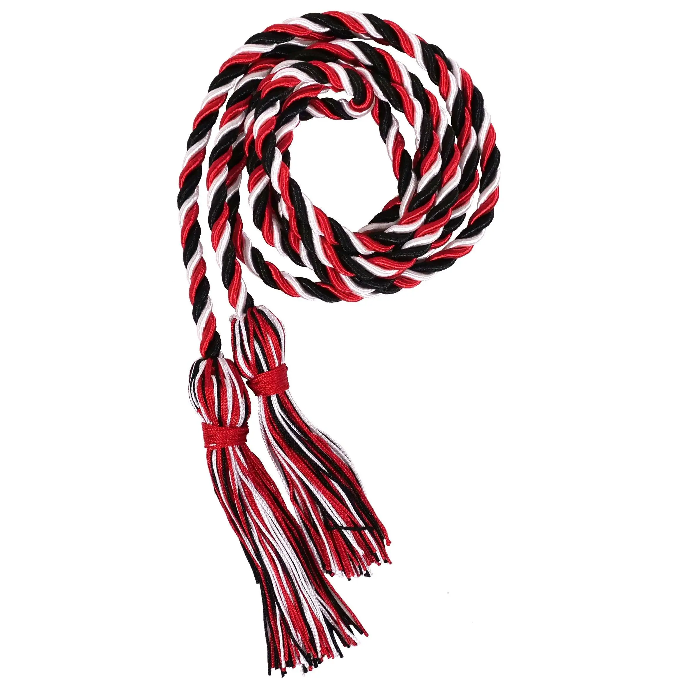 Black, Red and White Three Color Graduation Honor Cord