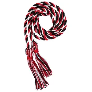 Black, Red and White Three Color Graduation Honor Cord