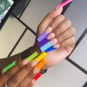 Rainbow summer press on nails Nail Art Manicure