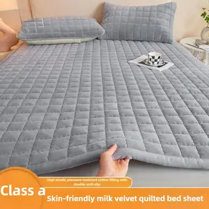 Autumn Winter Thick Milk Cotton Bed Sheet Set, Coral Fleece Quilt Cover, Home & Dorm Use, Cozy Warm Bedding Essentials