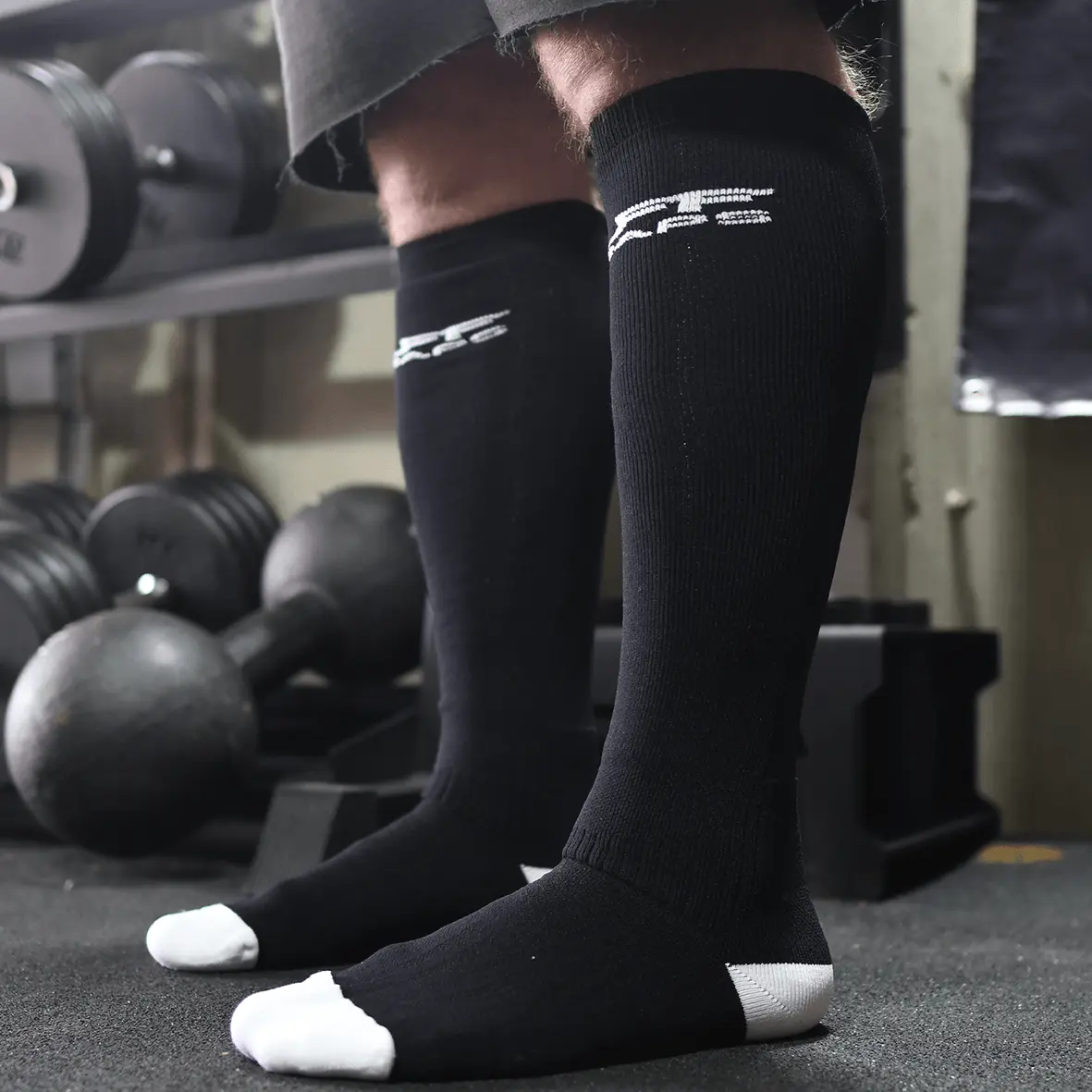 TUFF Deadlift Athletic Socks - Black, Elastic Sports & Outdoor Accessory Socks, Elastic Socks