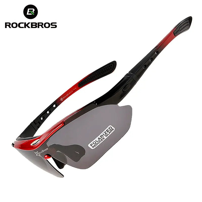 ROCKBROS Polarized Adjustable Polycarbonate Sports Sunglasses, UV400 Blocker Cycling Eyewear for Outdoor Activities, Hiking Running Sunglasses, Mtb Sunglasses