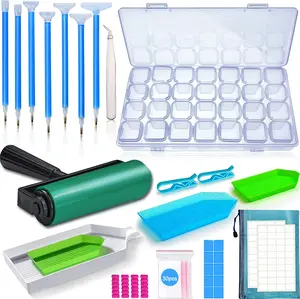 70 count 5D  Painting Tools, Painting Accessories Kit with  Embroidery Box and  Painting Roller for Adults