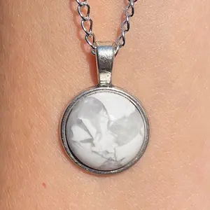 Howlite Natural Gemstone Necklace #handcrafted