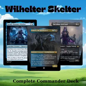 MTG Commander Deck: Wilhelter Skelter MTG Proxy Deck – Undead Chaos Theme 100 Cards Commander EDH Build – Skeleton Horde & Necromancy Fantasy Art Set – Premium Collector Edition – Perfect Gift for Magic Fans