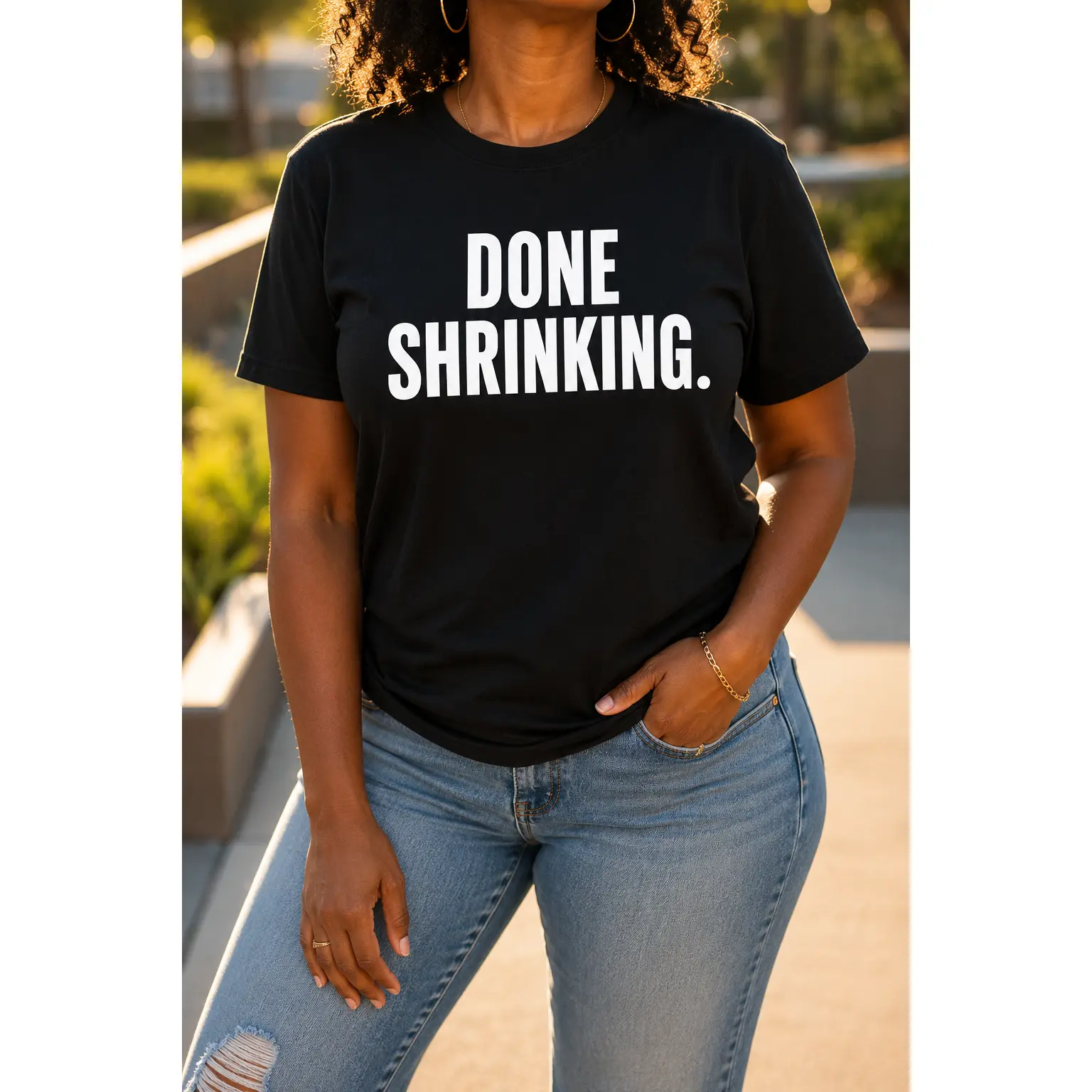 Done Shrinking Shirt | Empowerment Tee for Women | Confidence Statement T-Shirt | Bold Minimalist Tee | MoodFit Apparel