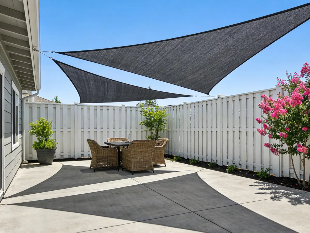 SUNLAX Breathable Triangle Shade Sail - Sunshade Canopy, Sun Parasol Umbrella, Rotatable, Rustproof UV Protection Cover, Easy to Remove for Backyard Deck, Patio Parasol