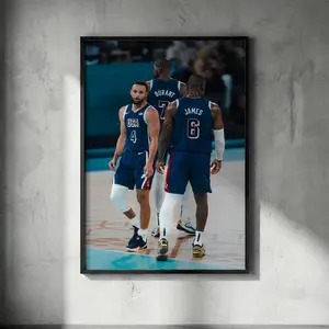 Curry LeBron Durant USA Poster - Dream Team Wall Art, NBA Legends Team USA Print, Basketball G.O.A.T. Decor, Olympics Hypebeast Gift Art( Unframed - Print Only )