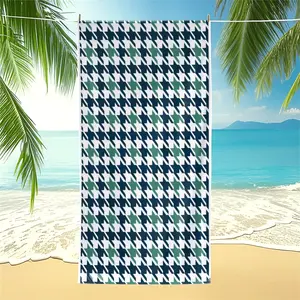 Houndstooth Pattern Beach Scarf, Suitable For Children And Adults For Outdoor Activities, Beaches, And Travel, a Must-Have For Trendy Home Decor And Beach Use