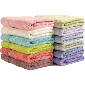 Washcloths for Body and Face - Absorbent Bath Towels Bulk Set, 100% Cotton Hotel Towels for Bathroom . Durable,Soft Wash Rag (Multicolor, Pack of 12)