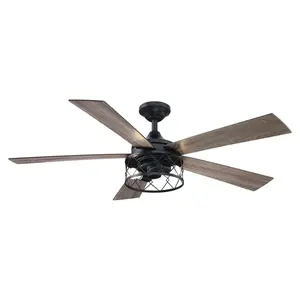 52" Windmill Modern DC Motor Downrod Mount Reversible Ceiling Fan with Lighting and Remote Control