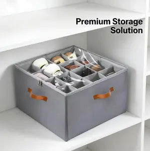 Shoe Rack for Closet 17" L x 17" W x 12.6" H with Side Mesh Pocket Clear Cover Sturdy Structure for Bedroom Walk-in Closet & Under Bed Adjustable Acrylic Straw Holder blade stand cork