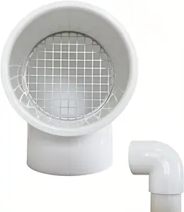 PVC Vent Cap 1 pcs 90-Degree for 2" Schedule 40,PVC Termination Cap,Vent Cover Screen,Round Furnace PVC Pipe Stainless Steel Roof Vent Cap,Installation not Required That PVC Elbow,or Coupling