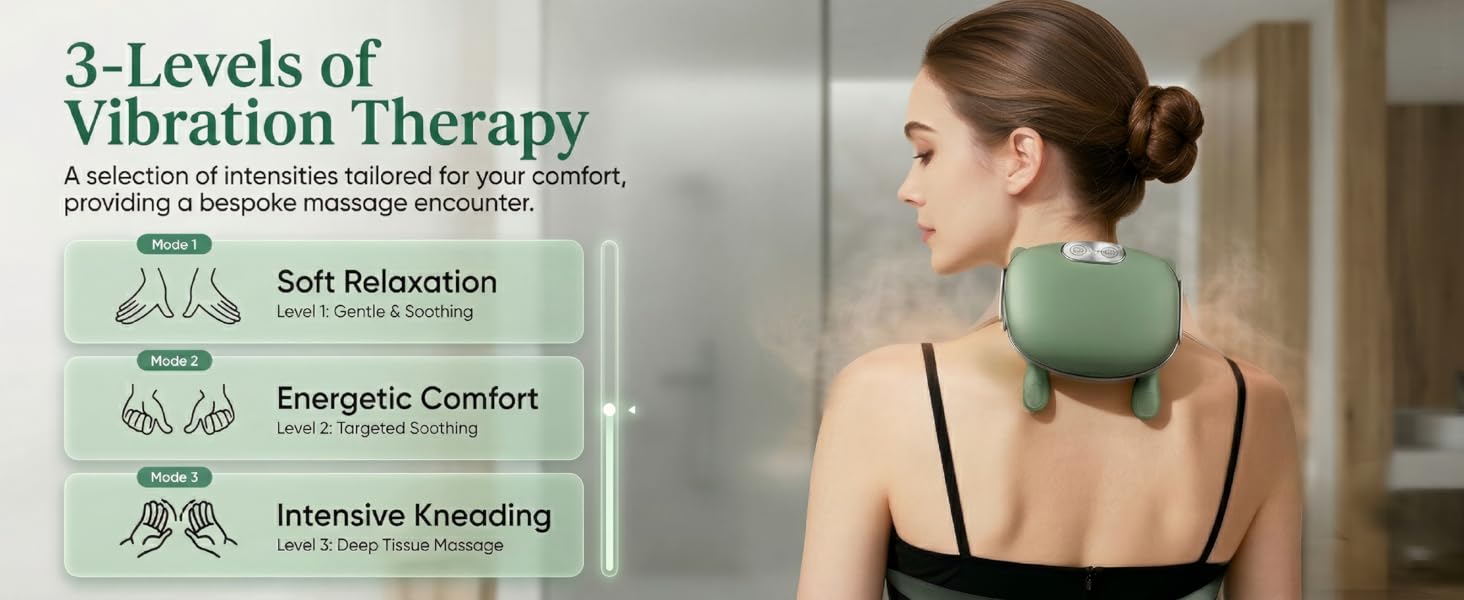 Mother‘s Day Gifts for Mom, Neck and Shoulder Massager with Bionic Hand 3D Kneading and Heat, Wireless Portable Electric Massager for Pain Relief, Adjustable Speed