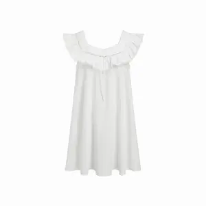 Cider Cotton-blend Ruffled Lace Trim Mini NightDress