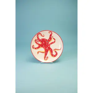 Red Octopus Dinner Plate