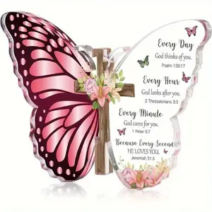 Butterfly Design Acrylic Plaque, Bible Scripture Sign Decoration, Home Office Decoration, Arts and Crafts Jewelry, Party Decoration Supplies, Home Decor Products