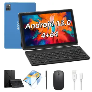 10.1-Inch Android 13 Tablet, 4GB RAM, 64GB Storage, Keyboard, Case, Mouse, Stylus, Dual Cameras, Home & Office Use