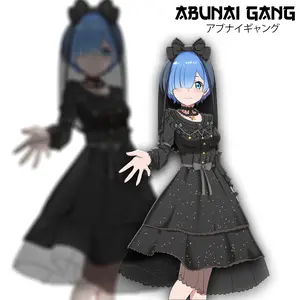 Goth Lolita Rem 3x6" - Gloss Finish Sticker
