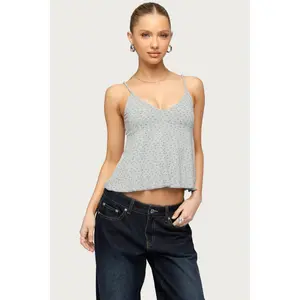 Kelli Floral Babydoll Tank Top