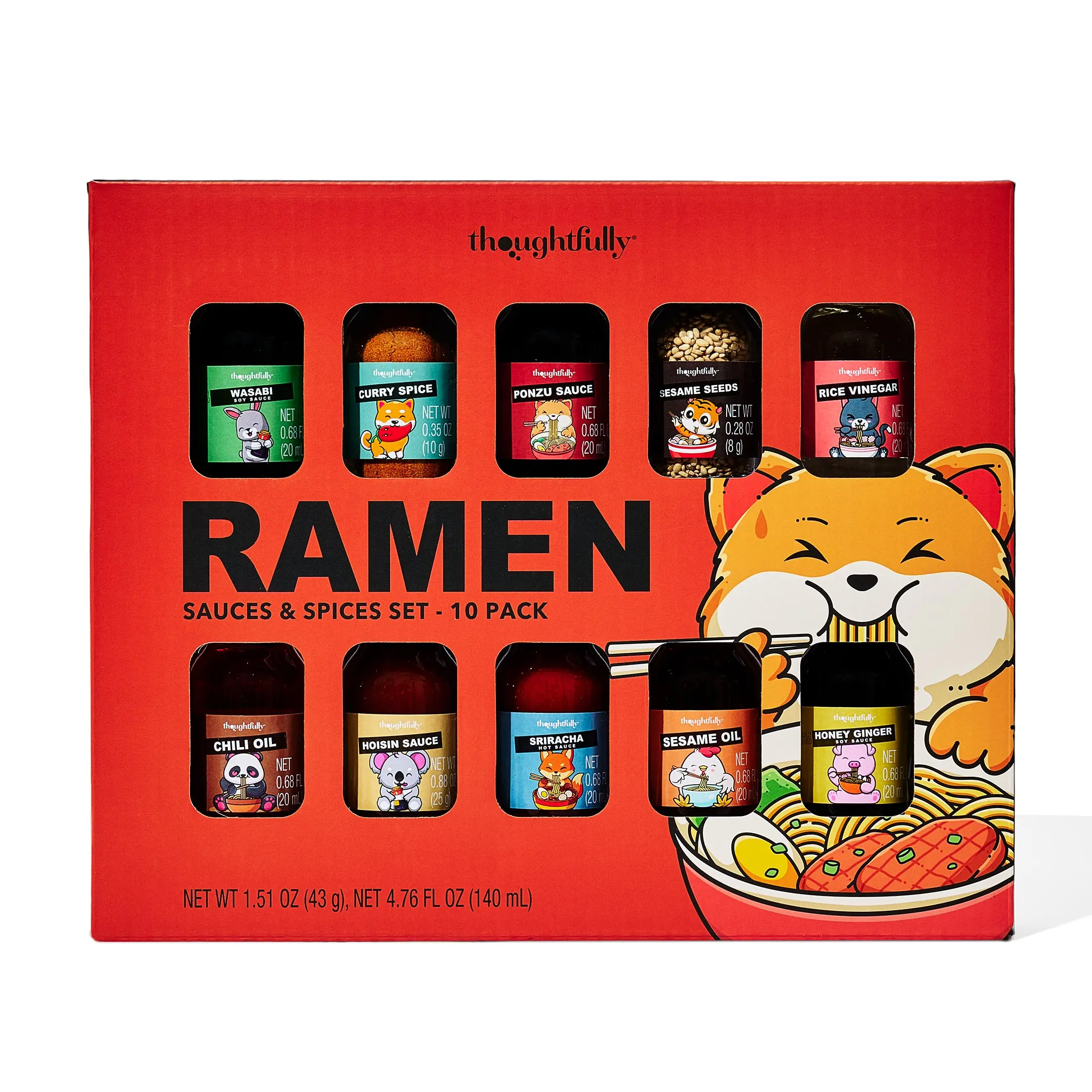 Ramen Sauce Gift Set, Asian Flavor Gourmet Collection, Set of 10 | Asian Sauces & Oils, Soy Sauces, Chili Oil, Sesame Oil, Sriracha, Stir Fry, Currey Spice Ramen Noodle Lover Gift, Foodie Gift