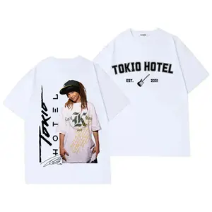 Tokio Hotel Band Graphic T-Shirt, Est 2001 Rock Music Fan Tee, Vintage Guitar Logo Shirt, Y2K Alternative Pop Rock Apparel For Men And Women