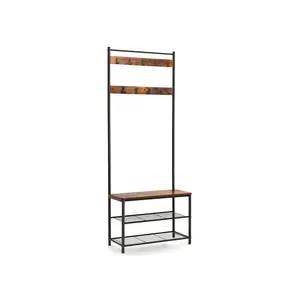 VASAGLE Coat Rack with Shoe Bench