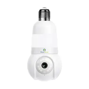 4MP Smart WiFi Bulb Security Camera – 360° Pan/Tilt, Motion Tracking, Two-Way Audio