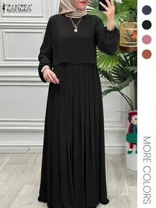 Women's Long Robe, Spring & Fall Fashion, Long Sleeve A-Line Dress, Casual Wear for Middle Eastern Ladies, Hijabi Cute Dresses, Stylish and Comfortable, Modest Muslim Outfits