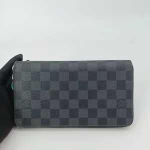 Pre-owned Louis Vuitton Damier  Wallet LV Zippy Graphite Regular Long Vertical
