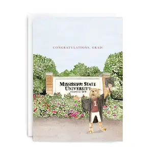 Licensed Gracefully Made Art Mississippi State Graduation Greeting Card