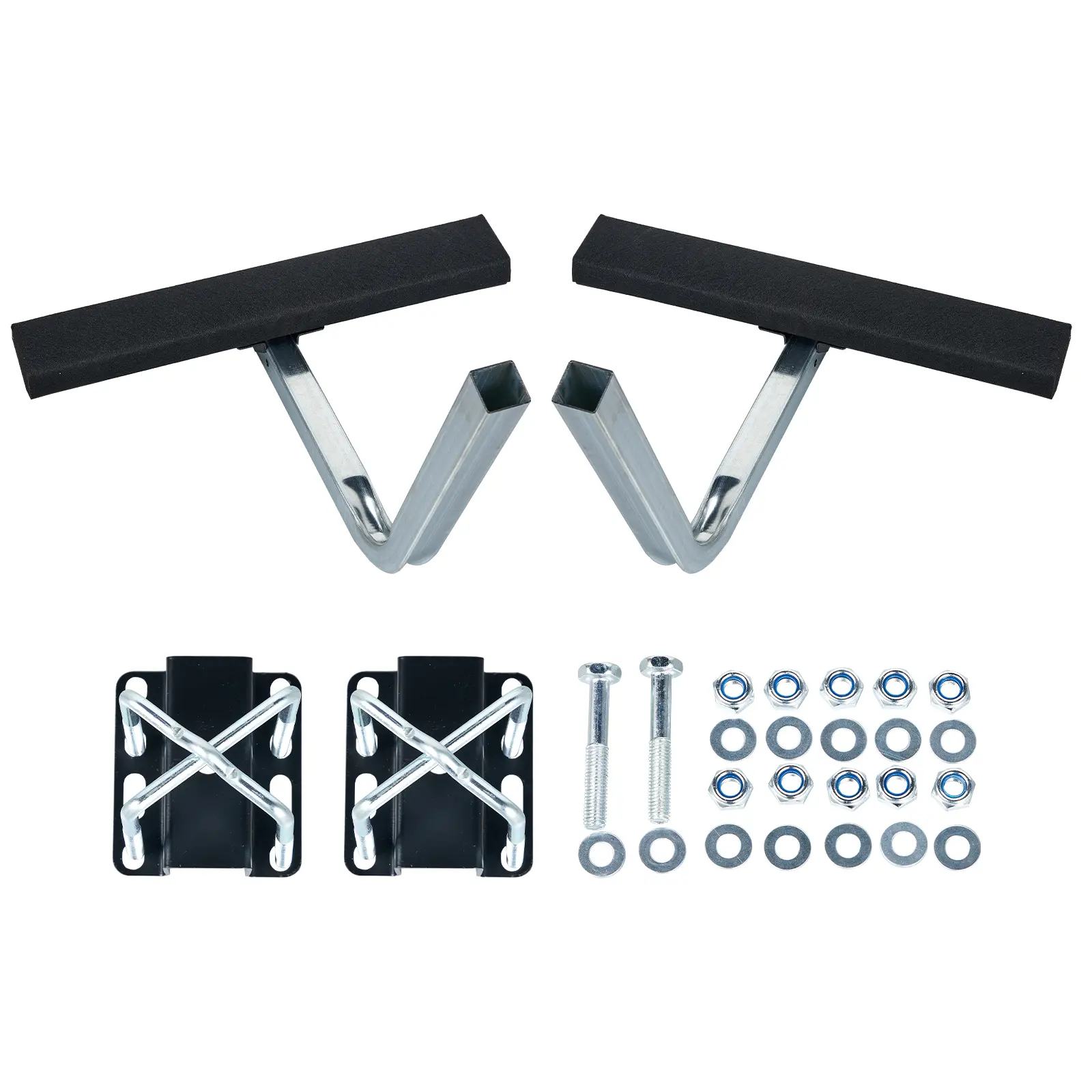 1 Pair of Boat Trailer Guide, Trailer Guide Ons Galvanized Steel for Boat, Fishing Boat, Sailboat Trailer, Silver and Black, T Shaped