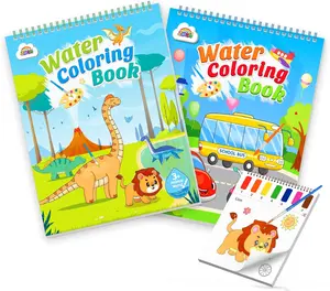ZMLM Dinosaurs & Traffic Watercolor Book for Kids Ages 3-8 – Mess-Free Paint with Water Activity Set