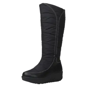 Women's Winter Snow Boots Warm Thick Sole Mid-Calf Waterproof Fur Lined Rain Boots Winter Wedge Boots for Comfortable Wear