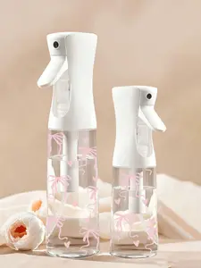 Bow-Knot Pattern Spray Bottle, Plastic Dispensing Bottle, PET refillable travel spray bottle, high-pressure atomizing spray bottle, High-Pressure Fine Mist Sprayer, Hair Styling Tool for Salons & Beauty Professionals