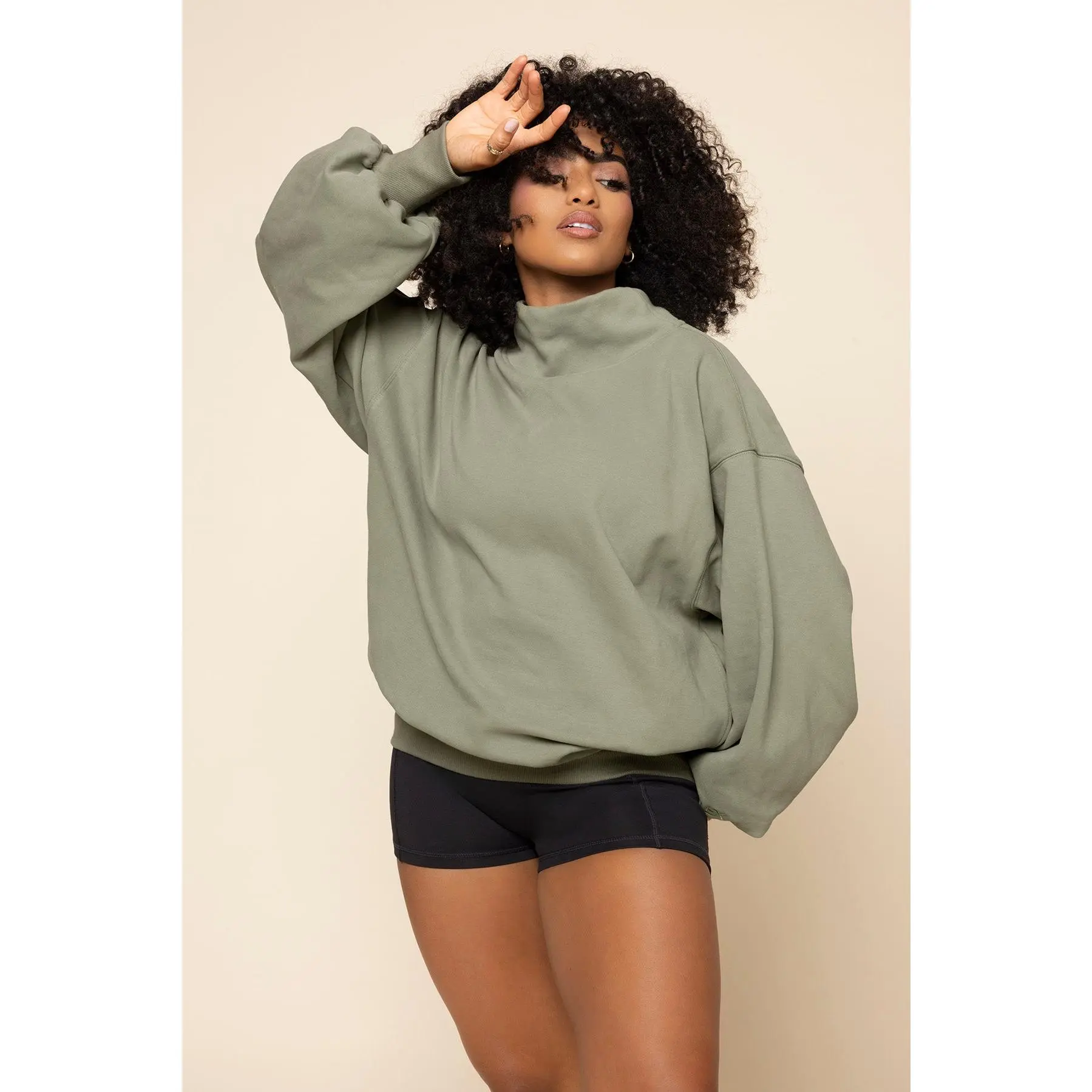 Ooey Gooey Mockneck Sweatshirt - Light Sage Ooey Gooey Mockneck Sweatshirt - Light Sage