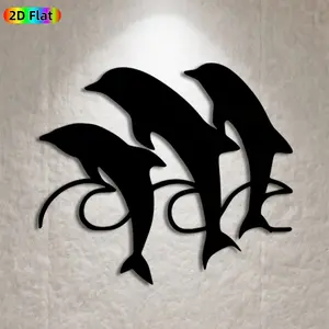1pc Dolphin Metal Wall Art, Dynamic Dolphin Statue Mural, Ideal Gift for New Year, Easter, Dolphin Decor Enthusiasts, Weather-Resistant Metal Wall Decor Wall Sculptures, Perfect for Garden Wall & Patio Fence Dolphin Art Enthusiasts