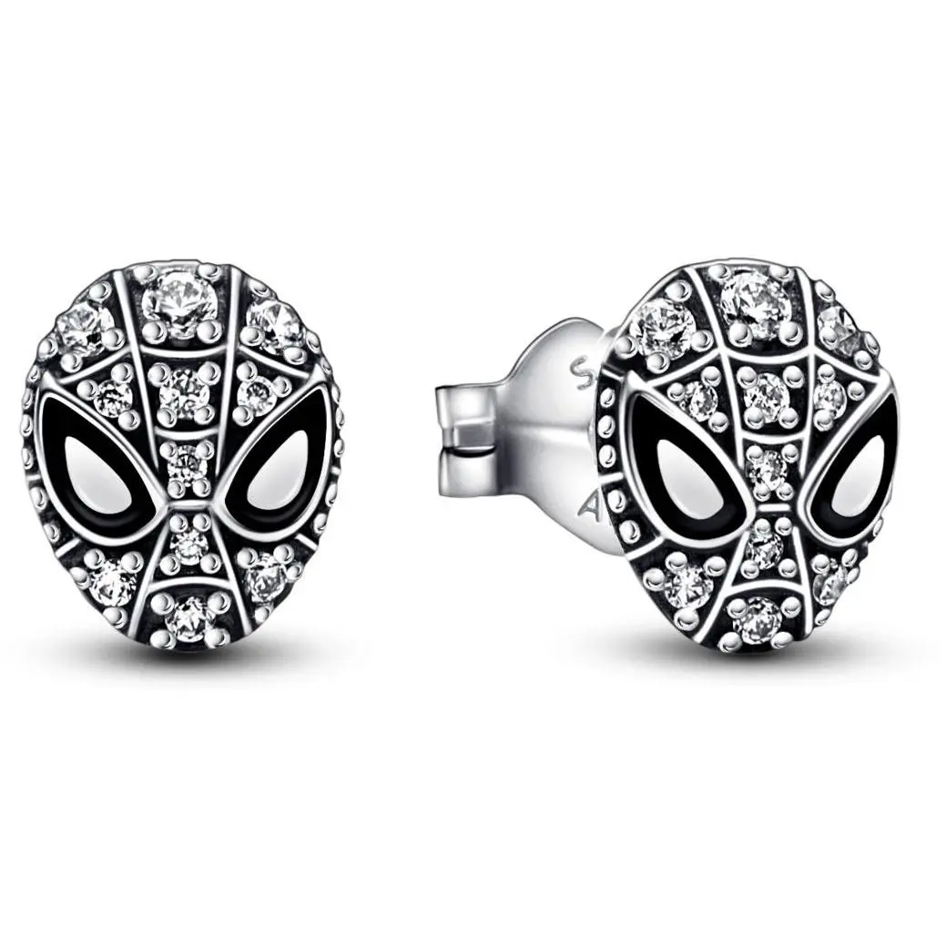Pandora Marvel Spider-Man Mask Pave Stud Earrings 292354C01