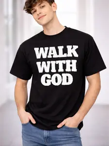 Walk With God Christian Graphic T-Shirt Vintage Faith Unisex Cotton Tee Streetwear Style