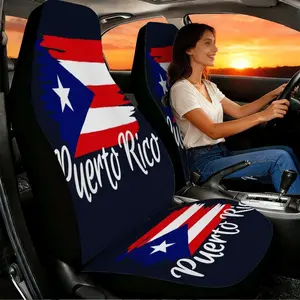 2-piece Puerto Rico flag car seat covers, Car seat cushions, Seat protectors cushion, suitable for front seats, high backrest design, available in various materials, compatible with sedans, SUVs, Halloween special clearance sale