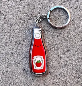 Ketchup Keychain | Acrylic Keychain |Bottle of Ketchup Keychain