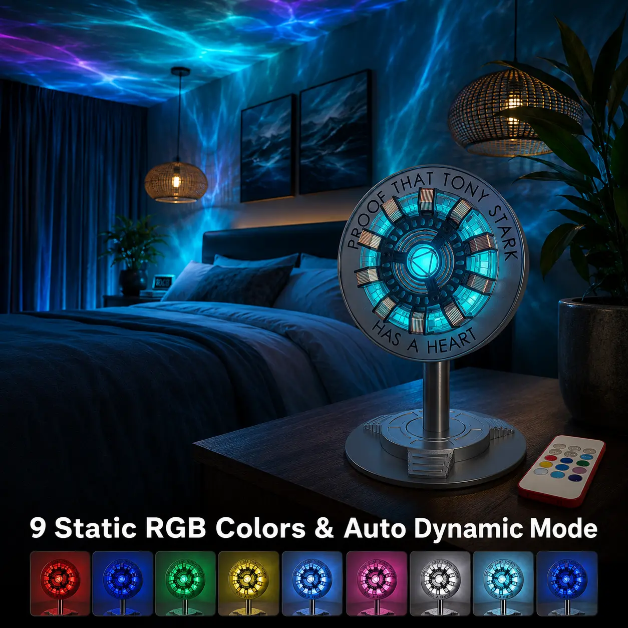 RGB Reactor Atmosphere Lamp, Remote Control Night Light, Bedroom Decor Desk Lamp For Home Ambient Lighting