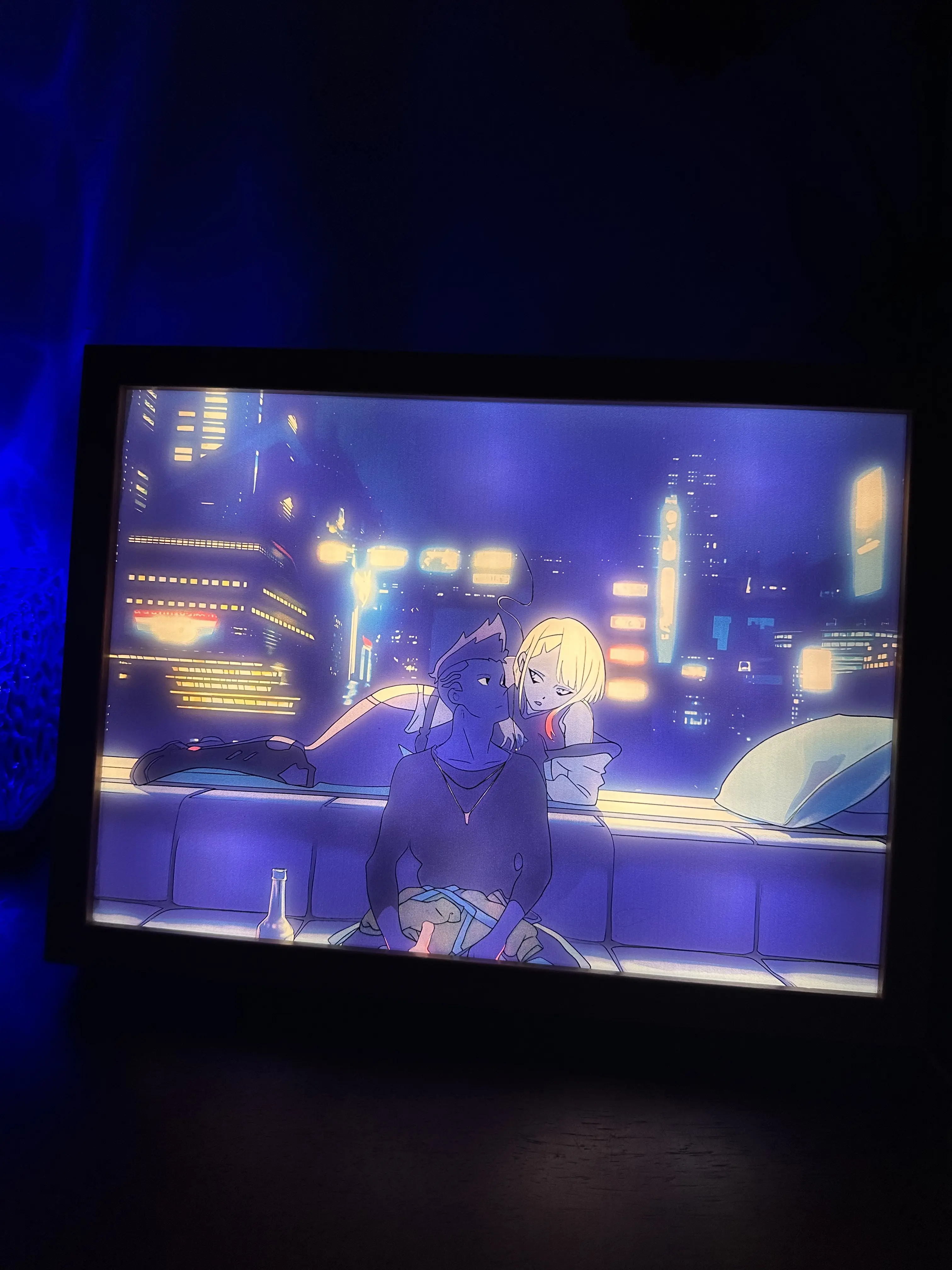 Cyberpunk Edgerunners Lucy &David LED Painting Light Artwork Night Light summerwins, Cyberpunk Edgerunners Lucy &David LED Painting Light Artwork Night Light summerwins,
