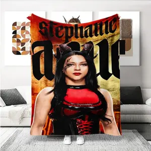 W-WWE, Wrester Star,Wrestling Star Stephanie Vaquer Printed Blanket, Soft Warm Multi-Scene Use, Wrestling Enthusiasts Christmas Gift, Professional Wrestling Style,Christmas Gift,New Year Gift, Gift For Kids