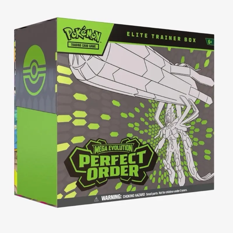 Pokemon Perfect Order Elite Trainer Box Collector Kit, Trading Card Series with 9 Booster Packs, Includes Dice, Collectible TCG Set