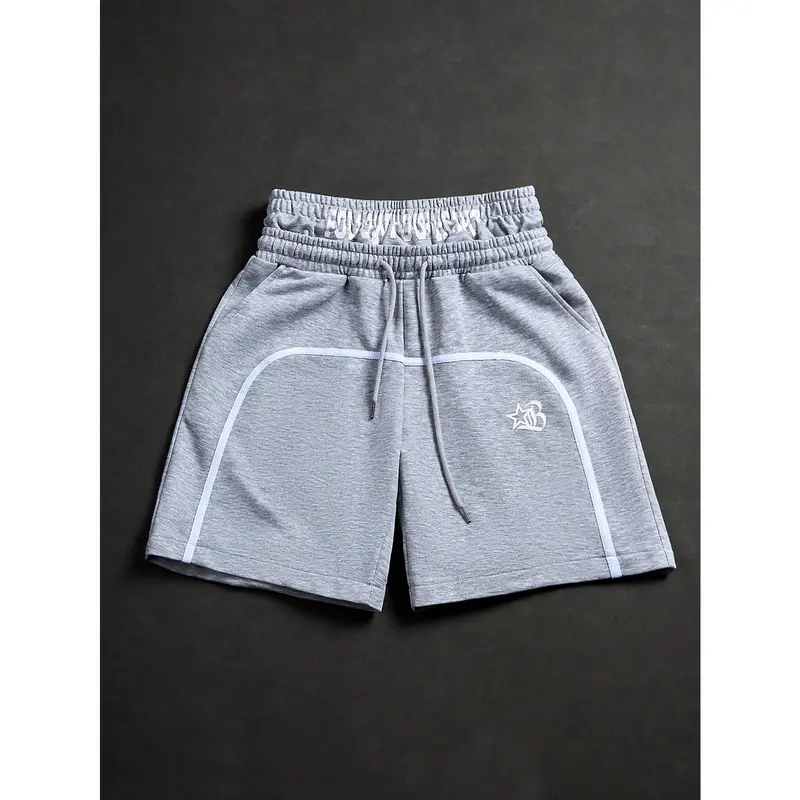 Men's Street Collegiate Style High Street Hip-Hop Rock A 2 In 1 Waistband Athletic Shorts, Gift For Boyfriends Or Husbands